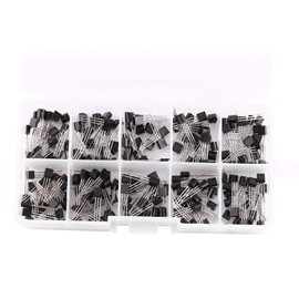 PUSOKEI 200 Piezas 10 valores Surtido de transistores de silicio BC337 / BC327 / 2N2222 / 2N2907 / 2N3904 / 2N3906 / S8050 / S8550 / A1015 / C1815