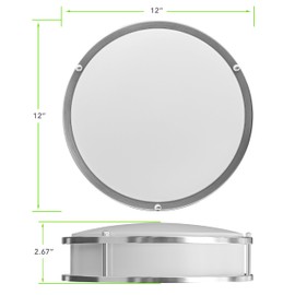 Leisure LED Brushed Nickel Ceiling Light 12 inch Flush Mount Adjustable Light Color (3000K/4000K/6500K) Surface Mount Ceiling Lamp for RV, Trailer, Camper, Boat DC 12V 22W (1 Pack)