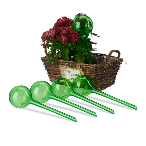 Relaxdays Watering Balls, Set of 5, Thirst Balls for Plants,