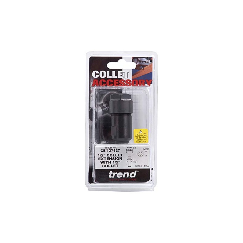 Trend Collet Extension with 1/2 Inch Shank & 1/2 Inch