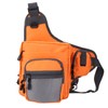 Polyester Multifunctional Fishing Tackle Crossbody Bag with Adjustable Shoulder Straps(Orange