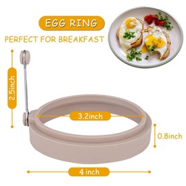 4-Pack Nordic Silicone Egg Rings, Non-Stick Egg Mold - 4 Inch, Colorful