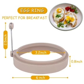 4-Pack Nordic Silicone Egg Rings, Non-Stick Egg Mold - 4 Inch, Colorful