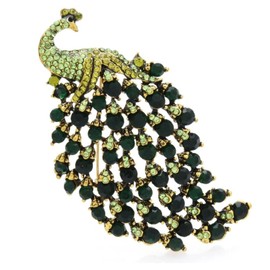 Large Peacock Brooch for Women, Vintage Inspired, in a Gift Bag