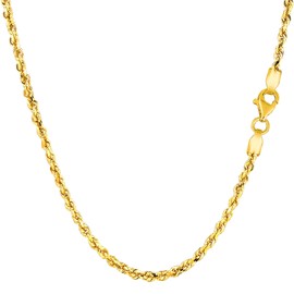 Jewelry Affairs 14k Yellow Real Gold Filled Solid Rope Chain Necklace, 2.1mm, 24"
