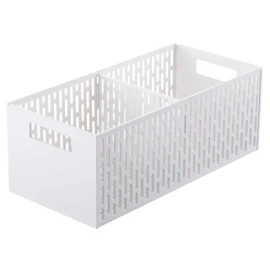Yamazaki 5020 Vegetable Stocker, Tower, White, Approx. W 6.0 x D 12.6 x H 4.8 inches (15.3 x 32 x 12.2 cm), Tower Stackable, Slide Drawer, Root Storage, Vegetable Chamber Storage
