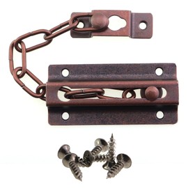 CChiai Thickened Door Lock Chain Door Lock Anti Theft Chain Security Door Chain Guard with 6 Screws 190mm Bronze Display Cabinet Hanging Chain for Door Front Lock Mobile Phone Cabinet