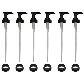 Creative Hobbies Black Plastic Dispenser Pumps with Screw Collars - 28/400 - Ideal for Soap and Lotion Jars or Bottles | Pack of 6