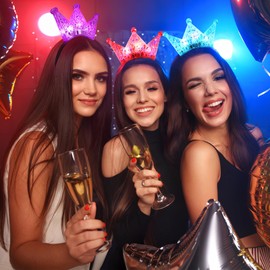 Beavorty 5 Pcs Luminous Headband Glitter Headband Light Up Princess Glow In Dark Headband Women Headband LED Flashing Hair Band