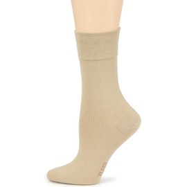 ELBEO Women's Calf Socks, Beige (9960 Leinen), 2.5