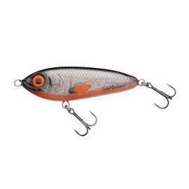 Abu Garcia Svartzonker McTracer Hybrid Jerkbait - Soft and Hard Bait for Pike, Bass and Trout Fishing - Perfect for Freshwater and Saltwater Fishing, Hand Painted, Fire Carp Flash 12.5 cm