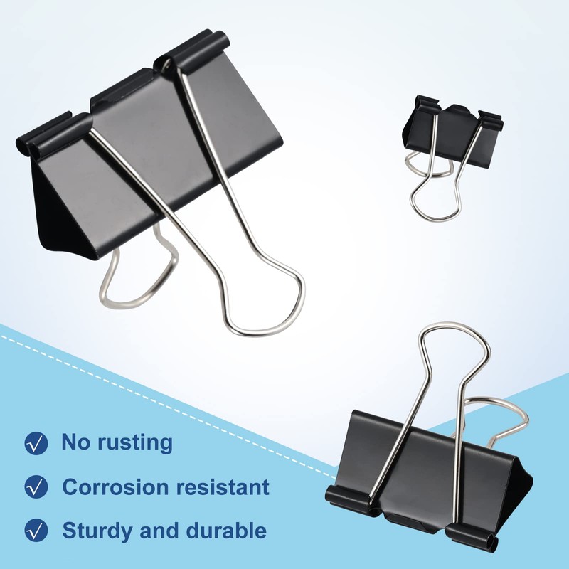208 PCS Binder Clips Paper Clamps Assorted Sizes, Metal Paper