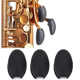 3Pcs Saxophone Rubber Thumb Rest, Black Silicone Thumb Rest Palm Key Risers Finger Protector, for Alto Tenor Soprano Sax Key Pad Accessories