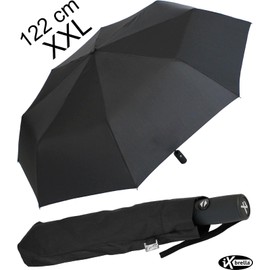 iX-brella XXL Taschenschirm für Damen und Herren - full class- 122cm großes Dach mit Auf-Zu-Automatik - schwarz