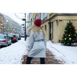 Funky Junque Exclusives Womens Beanie Solid Ribbed Knit Hat Warm Soft Skull Cap, Burgundy, One Size