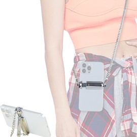 OLizee® Alloy Phone Crossbody Chain Back Clip Mobile Phone Holder Clamp Cell Phone Back Clip Smartphone Grip Clip Holder Phone Holder Bracket for Outdoor Activities