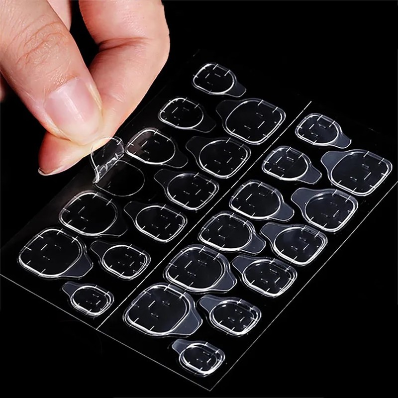 MOLILON 480pcs Nail Adhesive Tabs Transparent Waterproof Breathable Jelly Glue