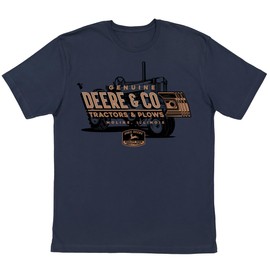 John Deere 13002501Nv Short Sleeve Tee with Deere & Co Artwork-Navy-X-Large