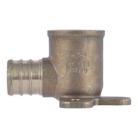 SharkBite 3/4 PEX Pipe x 1/2 Inch FNPT Crimp 90 Degree Drop Ear Elbow, Brass Plumbing Fitting, PEX Pipe, PE-RT, UC342LFA