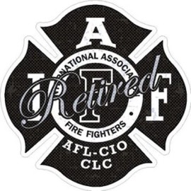 4 Inch Reflective Black Distressed Look IAFF Retired Firefighter Maltese Sticker