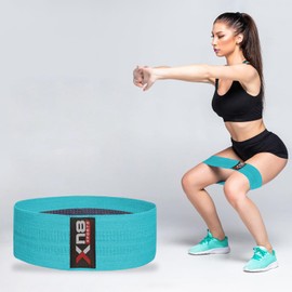XN8 Fabric Resistance Bands Exercise Loops Booty Non-Slip Workout Band Set for Hips Glutes Legs Butt-Fitness-Yoga-Pilates (Blue, M)