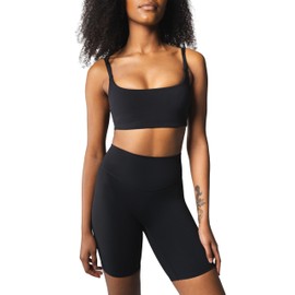 Vitality Cloud II Scoop Sports Bra for Women - Adjustable Straps, Wireless Scoop Neck Bra with Medium Support for Yoga, Lounge, and Workouts - Breathable and Stylish Fit, Midnight, 2X-Large