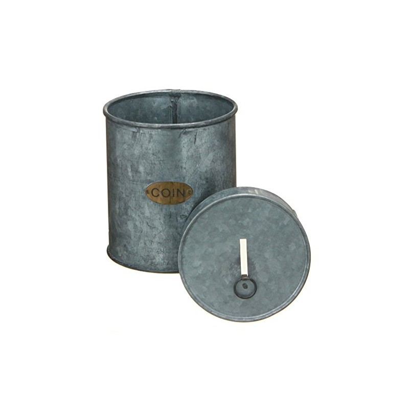 Galvanized Tin Coin Bank