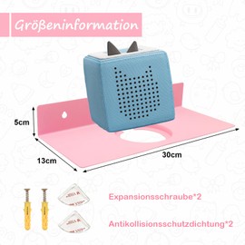 Qixiang CB Toniebox Shelf with Space for 30 Tonie Figures, Tonie Box Magnetic Wall Shelf, for Children to Play and Collect (Pink)