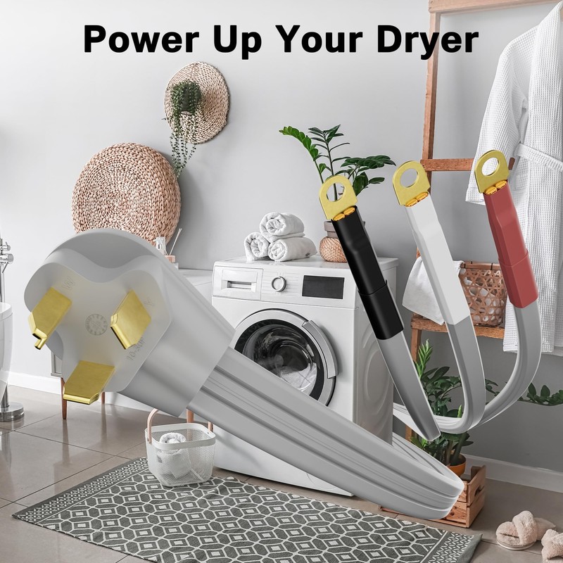 3 Prong Dryer Cord 6 FT, NEMA 10-30P to 3-Wire