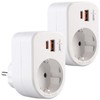 revolt Surface-Mounted Sockets, Schuko: Set of 2 3-in-1 Sockets, USB-C