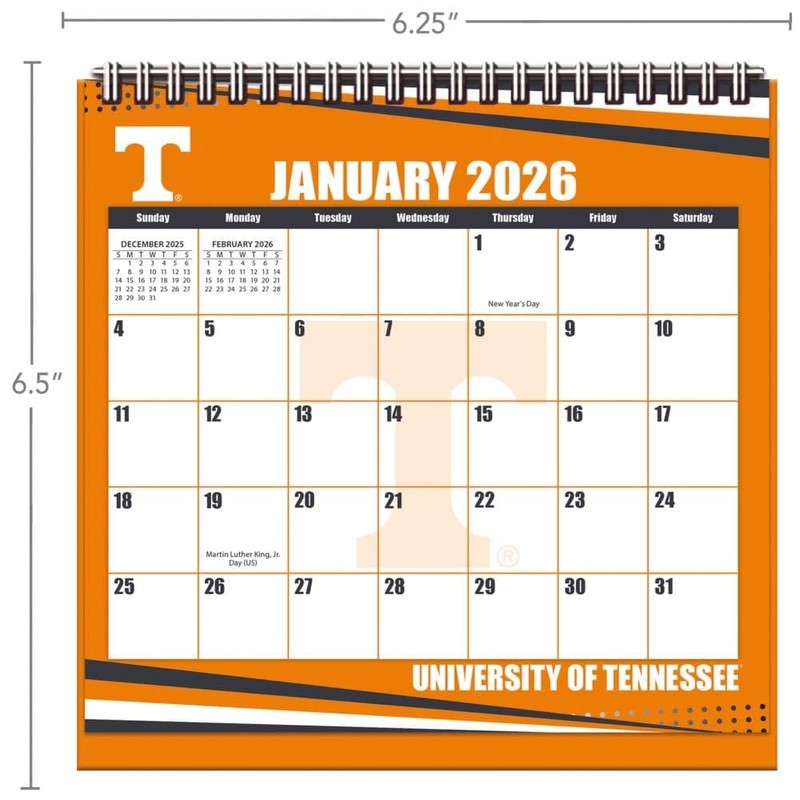 TURNER SPORTS Tennessee Volunteers 2026 Easel Desk Calendar (26998902005)