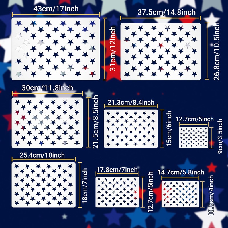 Large Star Stencils Independance Day Decor 50 Star Stencil American