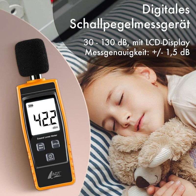 AGT Decibel Meter Digital Decibel Sound Level Meter 30-130dB with