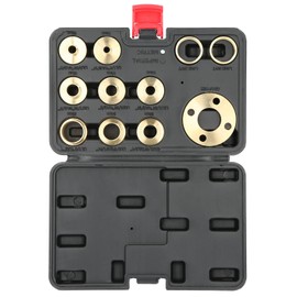 Brass Router Template Set, 11 Piece/Set Template Router Guides Kit with Lock Nut Adapter Router Accessories for Cutting Work, Dovetail, Hinge Milling, Default