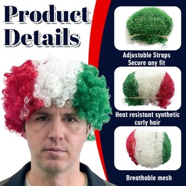 Pelucas con la bandera nacional para disfraces del Mundial para hombres y mujeres, productos del Mundial 2026, pelucas coloridas (Francia).