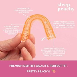 FlexiFit Protector Nocturno para Mujeres - Paquete de 2 Protectores Bucales para Rechinar los Dientes, Apretar y Bruxismo (Durazno) | Protectores buca