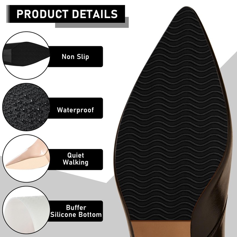 8 Pack Shoe Sole Protector - Self-Adhesive Anti-Slip Grips for
