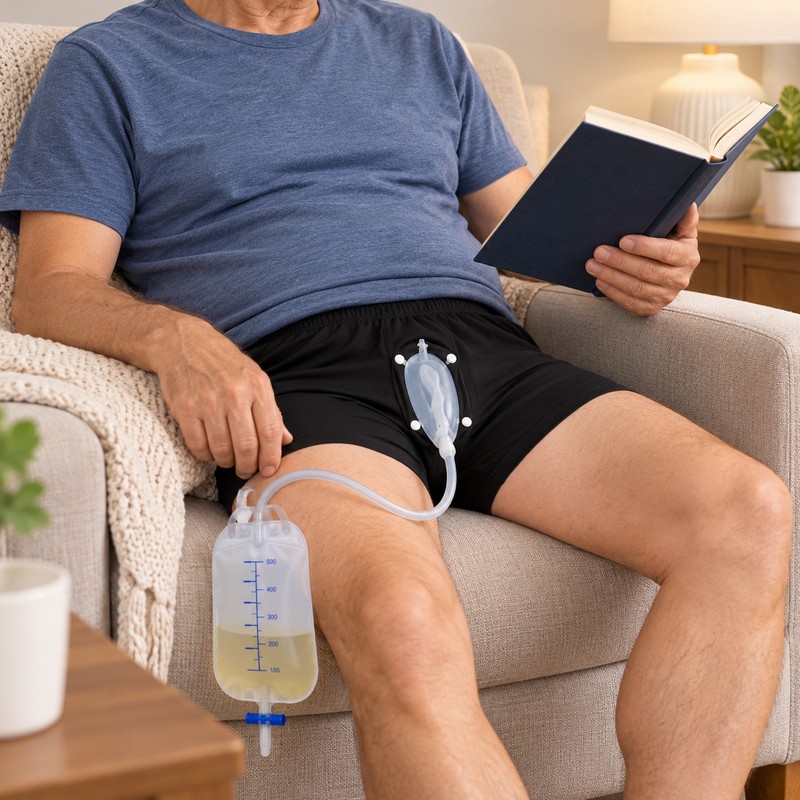 Removable Urine Bag Shorts – Reusable Urinary Collection Underwear with