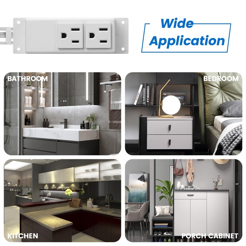 Briidea Drawer Outlet Kit with Two 15Amp AC Outlets, a