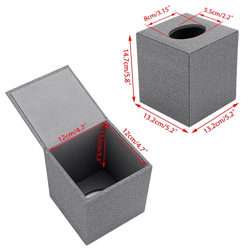 BTSKY Linen Household Office Cube Tissue Paper Holder Square Tissue