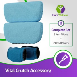 Premium Crutches Padding for Crutches - Under Arm Crutch Padding Crutch Cushions - Blue Pads - Fits Standard Crutches