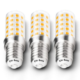 E14 LED Bulb AC100V-265V Warm White 2700K 450lm 4W Equivalent 40W T6 C7 E14 European Base LED Bulb Replace Turkish Mosaic Lamp Chandeliers Pendant Ceiling Fan Bulb Cooker Hood Bulb,Non-Dimmable,3 Pack