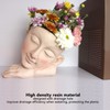 Face Flower Pot Sleeping Girl High Density Resin Drainage Hole