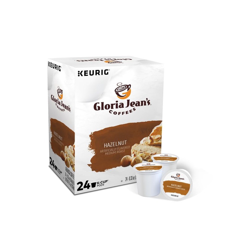 Gloria Jean's Coffees Hazelnut, Single-Serve Keurig K-Cup Pods, Flavored Medium
