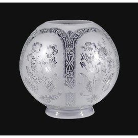 B&P Lamp® Supply 8" Five-Scene Clear & Etched Glass Gas Shade