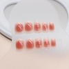 Press On Nails with Nail Glue, 3D Peach Flower Summer