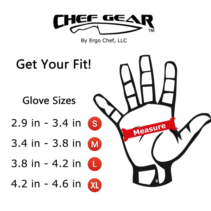 CHEF GEAR Cut Resistant Gloves - High Performance Level 5