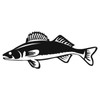 Express Yourself Products Walleye (Black - Reverse Image - Medium)