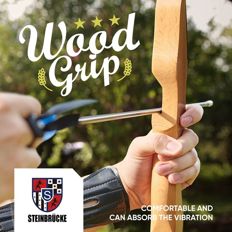 STEINBRÜCKE 30/40lbs Professional Bow And Arrow Recurve Bow Wooden Split