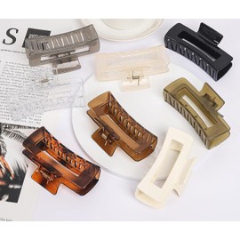 7 Pcs Large Hair Claw Clips Non-slip Big Square Matte Hair Claw Clips for Women Girls, Strong Hold Banana Clips for Thick Thin Hair (Style 3, One size)